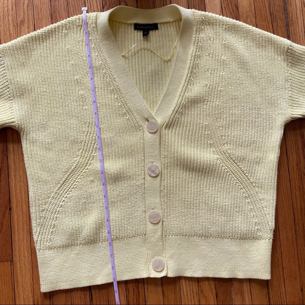 Banana Republic Butter Chunky Ribbed Cardigan Sweater, “Yellow Confetti” Knit - Picture 16 of 17